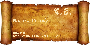 Machka Bennó névjegykártya